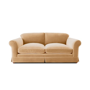 Barton Large Sofa with Big Back Cushions in Cotton Linen Sunflower - Made To Order