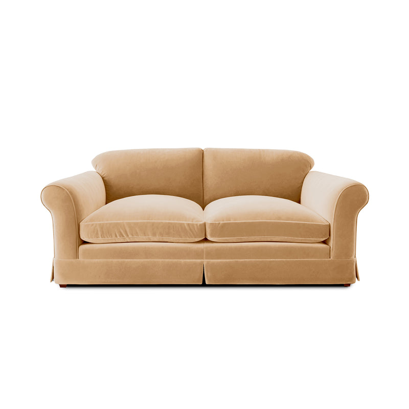 Barton Large Sofa with Big Back Cushions in Cotton Linen Sunflower - Made To Order