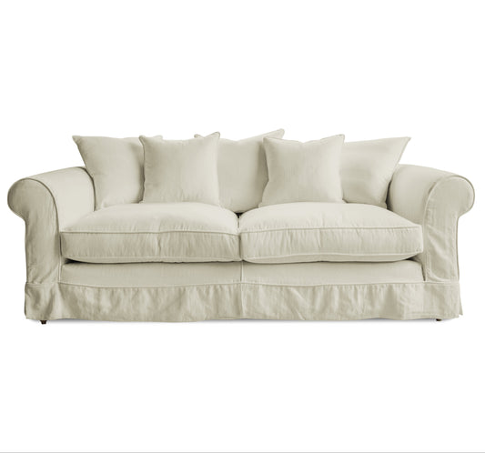 Barton Large Sofa with Scatter Cushions in Brera Lino Chalk - Available for quick ship