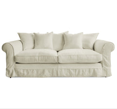 Barton Large Sofa with Scatter Cushions in Brera Lino Chalk - Available for quick ship