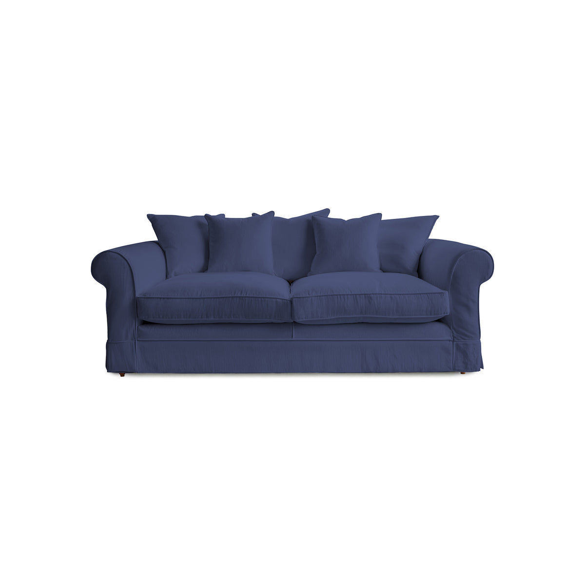 Barton Large Sofa with Scatter Cushions in Cotton Linen Inkspot - Made To Order