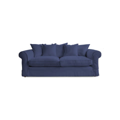 Salthrop Large Sofa with Scatter Cushions in Cotton Linen Inkspot - Made To Order