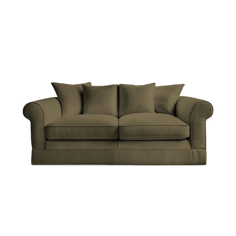 Salthrop Medium Sofa with Scatter Cushion in Beatrice Olive