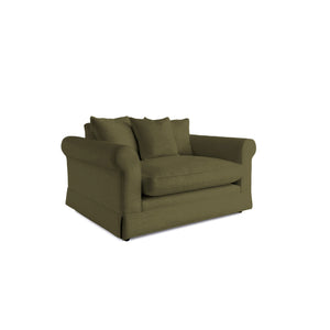 Salthrop Loveseat with Scatter Cushion in Beatrice Olive