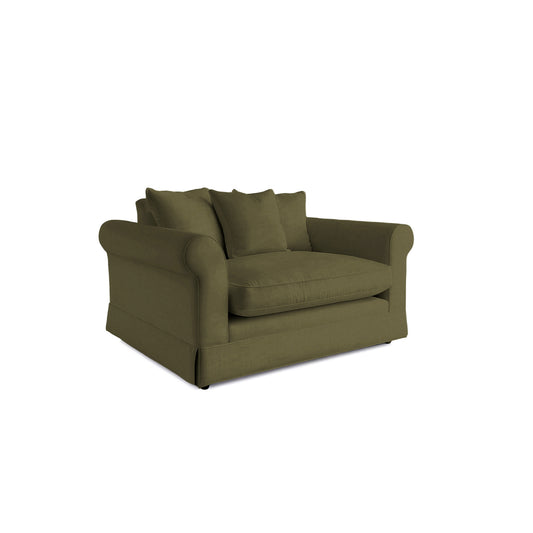 Salthrop Loveseat with Scatter Cushion in Beatrice Olive
