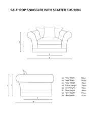 Salthrop Loveseat with Scatter Cushion in Boho Denim