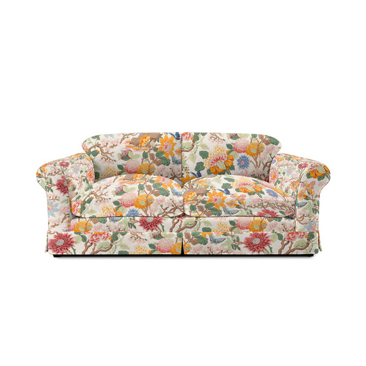 Salthrop Large Sofa with Big Back Cushions in Magnolia Cream Blue - Made To Order