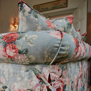 Barton Large Sofa with Scatter Cushions in English Garden Grey Skies - Made To Order