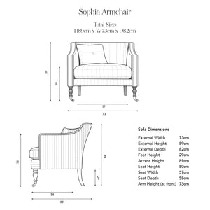 Sophia Armchair dimensions