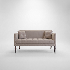 Sophia 2 seater sofa in Narrow Chocolate Stripe - Made to Order