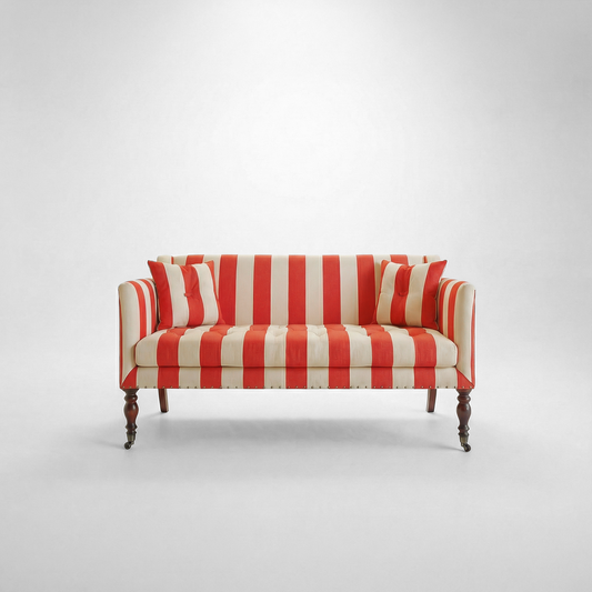 Sophia 2 seater sofa in Petunia Stripe - Made to Order