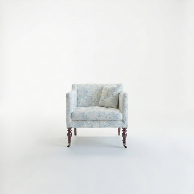 Sophia Armchair in Midsummer Faded Blue - Made to Order