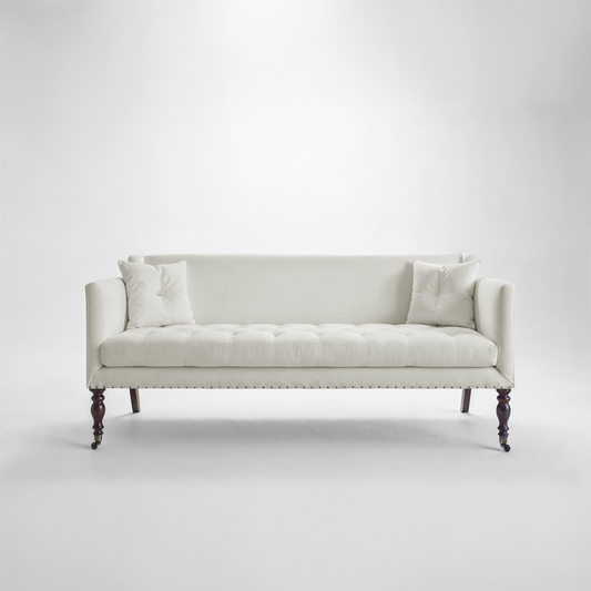 Sophia 3 seater sofa in Cotton Linen Cool Coconut - Made to Order