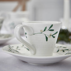 Amor Porcelain Espresso Cup and Saucer - Set of Two