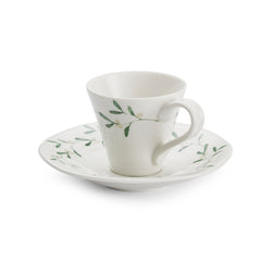 Amor Porcelain Espresso Cup and Saucer - Set of Two