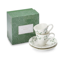 Amor Porcelain Espresso Cup and Saucer - Set of Two