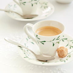 Amor Porcelain Espresso Cup and Saucer - Set of Two