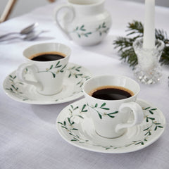 Amor Porcelain Espresso Cup and Saucer - Set of Two