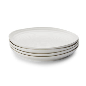White Porcelain Coupe Dinner Plates - Set of 4