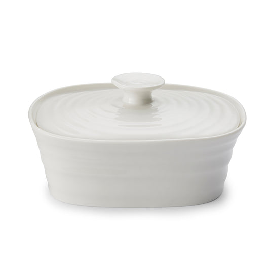 White Porcelain Covered Butter Dish