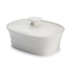 White Porcelain Covered Butter Dish