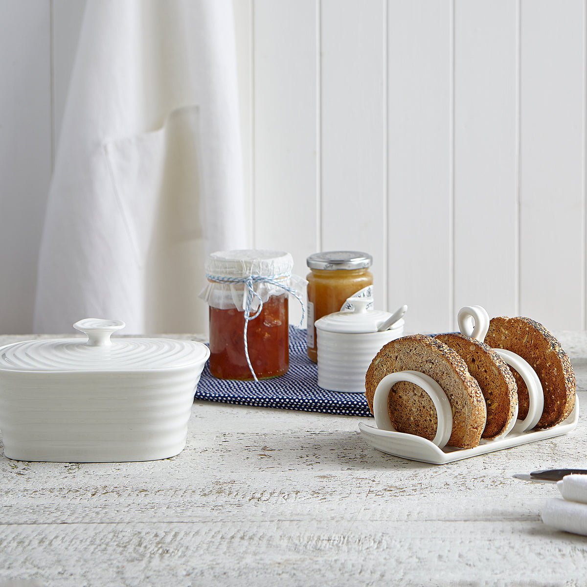 White Porcelain Covered Butter Dish