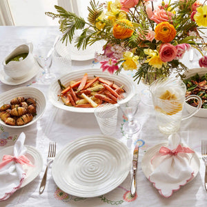 White Porcelain Dinner Plates - Set of 4