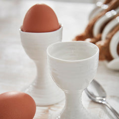 White Porcelain Egg Cups - Set of Two
