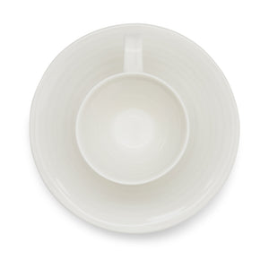 White Porcelain Espresso Cup & Saucer - Set of Two