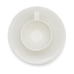 White Porcelain Espresso Cup & Saucer - Set of Two