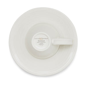 White Porcelain Espresso Cup & Saucer - Set of Two