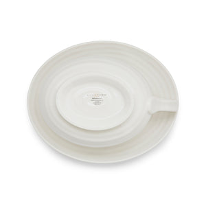 White Porcelain Gravy Boat & Stand