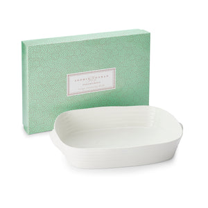 White Porcelain Handled Roasting Dish