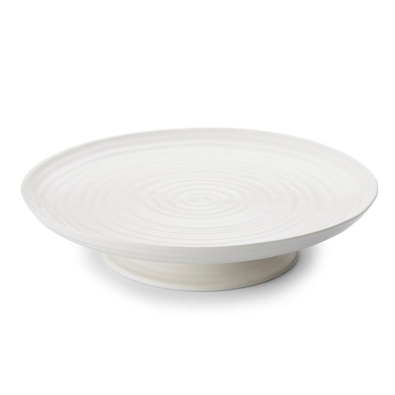 White Porcelain Small Footed Cake Plate