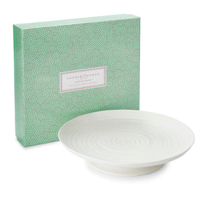 White Porcelain Small Footed Cake Plate