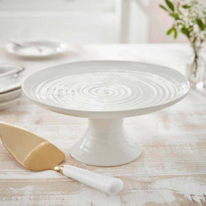 White Porcelain Small Footed Cake Plate