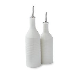 White Porcelain Oil & Vinegar Drizzler Set