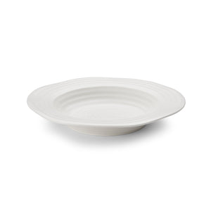 White Porcelain Rimmed Soup Plate - Set of 4