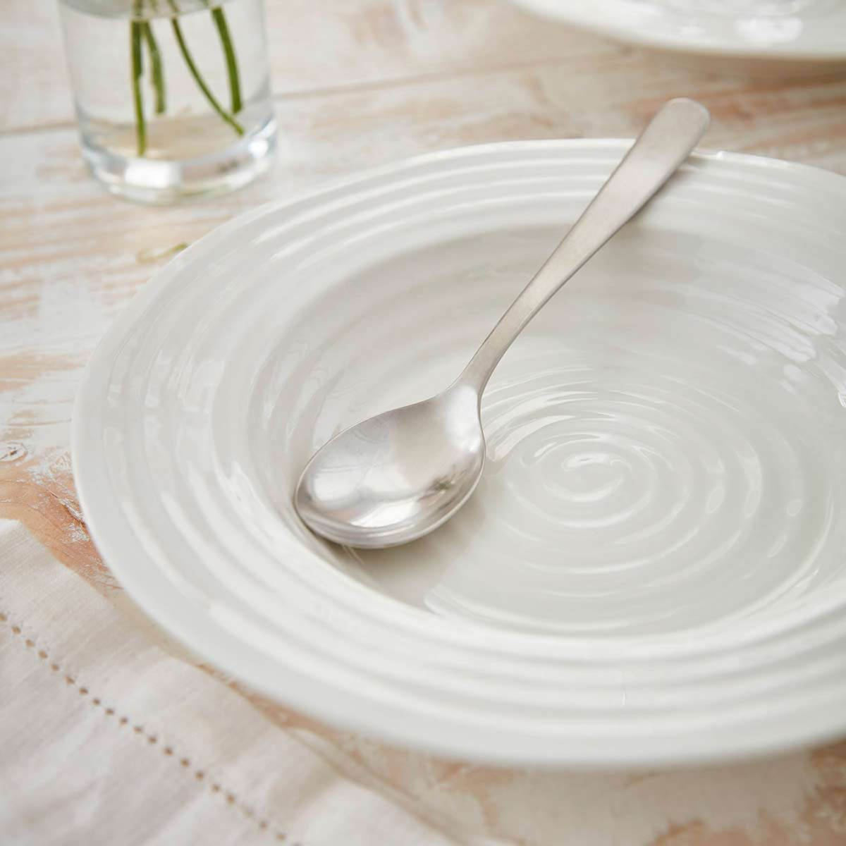 White Porcelain Rimmed Soup Plate - Set of 4