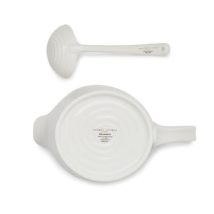 White Porcelain Sauce Jug & Mini Ladle