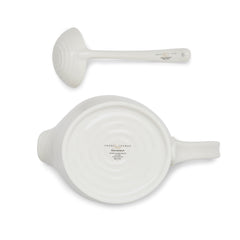 White Porcelain Sauce Jug & Mini Ladle