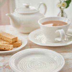 White Porcelain Tea Plate - Set of Four