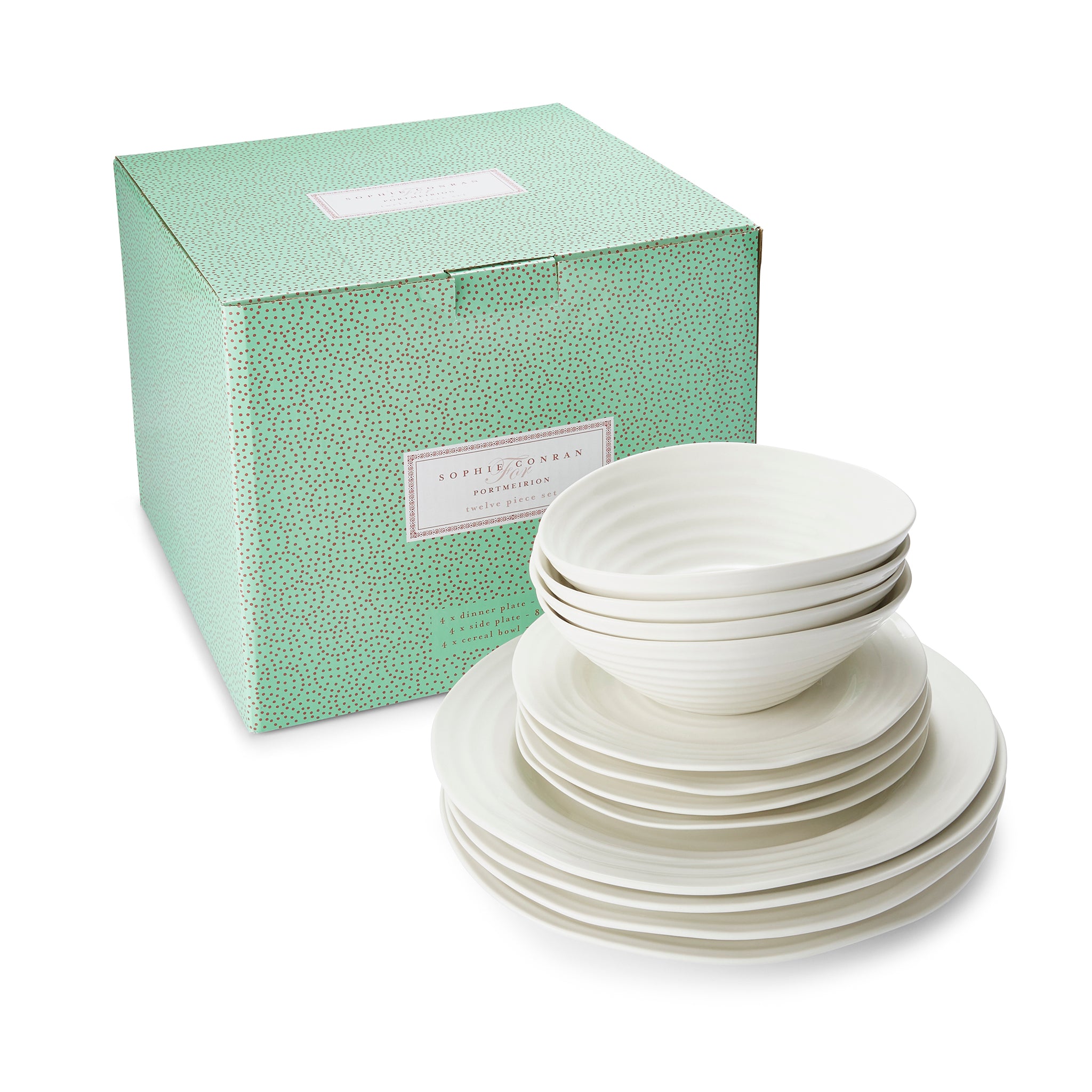 White Porcelain Twelve Piece Dining Set – sophieconran