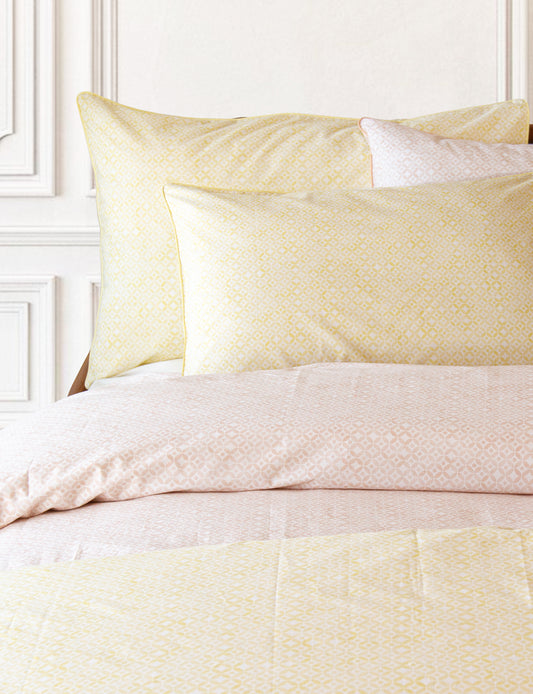 Alyssum King Size Duvet Cover and 2 Standard Pillowcases Set - Yellow