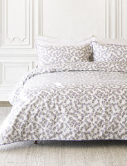 Camelia Double Duvet Cover and 2 Standard Pillowcases Set - Lilac