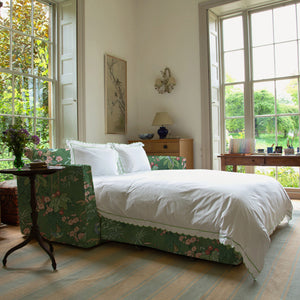 Coco 2.5 seater sofa bed with Knife Edge cushion in Belleville Juniper - Made to Order