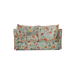 Coco 2 seater sofa with Contrast Piped Knife Edge cushion in Andrew Martin Wildwood Duck Egg - Made to order (Available for quick ship)