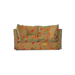 Coco 2 seater sofa with Contrast Piped Knife Edge cushion in Andrew Martin Wildwood Twig - Made to order (Available for quick ship)