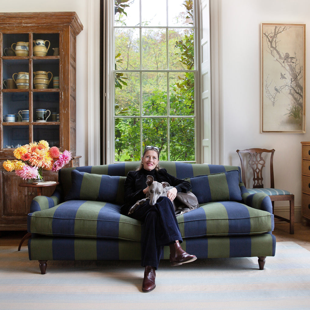 Isobel 3 seater sofa in Woodland Stripe - Made to Order – sophieconran