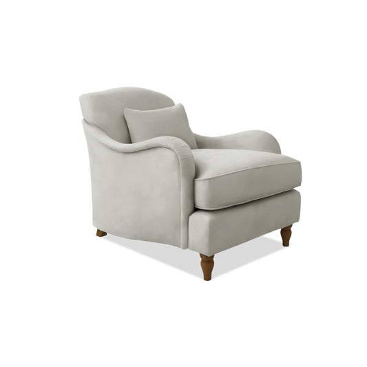 Felix Armchair with Fixed Back in Dove Linen